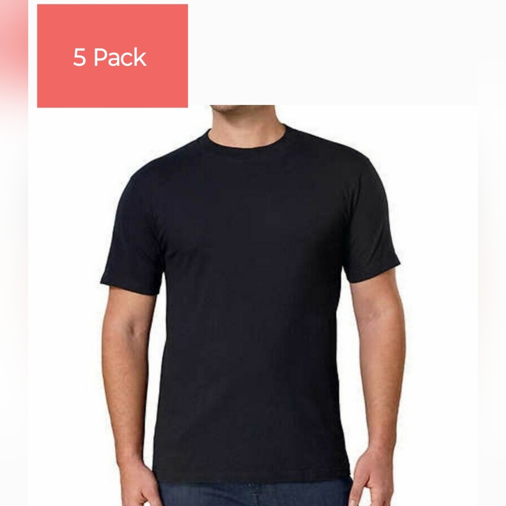 New!!! 5-Pack Kirkland Signature Men’s Crew Neck T-shirts Tee, Size L Large NIB!
